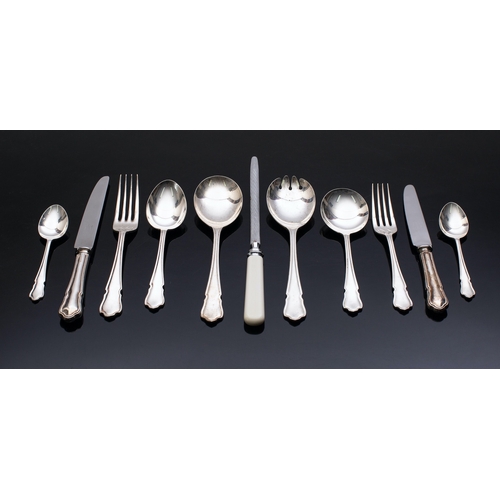 59 - An Elizabeth II silver canteen of flatware by Argentum Ltd, Sheffield 1990, comprising of;  Eight ta... 