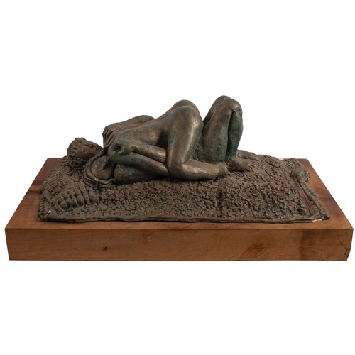 173 - Am Afifi (b.1949), a resin group of a couple in sexual congress, the integrally moulded base as a ru... 