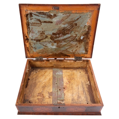 226 - A Queen Anne or George I yew, oyster laburnum and marquetry lace box, early 18th century; of rectang... 