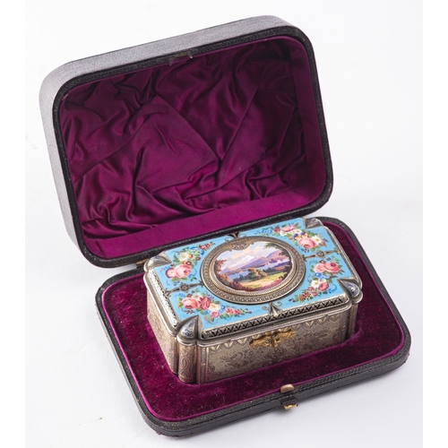 269 - A Swiss gilt white metal and enamel cased singing bird automaton music box, by Charles Bruguier (178... 