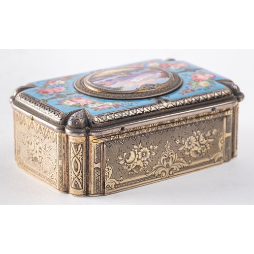 269 - A Swiss gilt white metal and enamel cased singing bird automaton music box, by Charles Bruguier (178... 