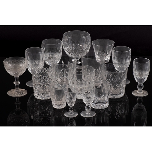 3 - A part suite of Waterford Colleen comprising eight wine glasses, ten various smaller glasses, four t... 