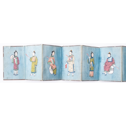 335 - A set of four Chinese scroll paintings signed Shiyun; and a group of small paintings on pith paper t... 