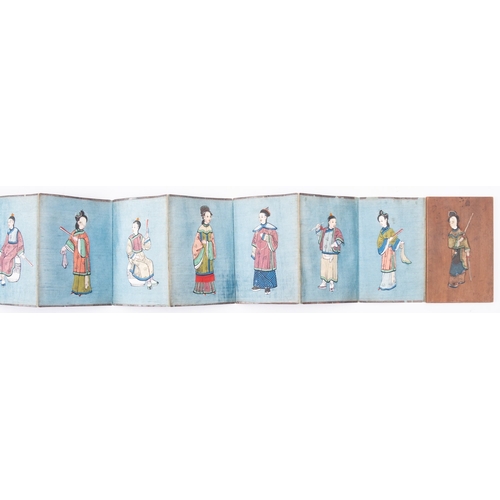 335 - A set of four Chinese scroll paintings signed Shiyun; and a group of small paintings on pith paper t... 