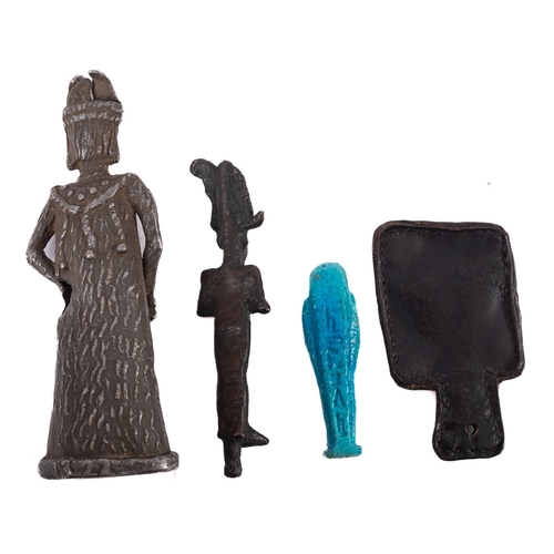 420 - Two Billy and Charleys - one being in the form of a leaden Medieval King, 15cm high, the other an Eg... 