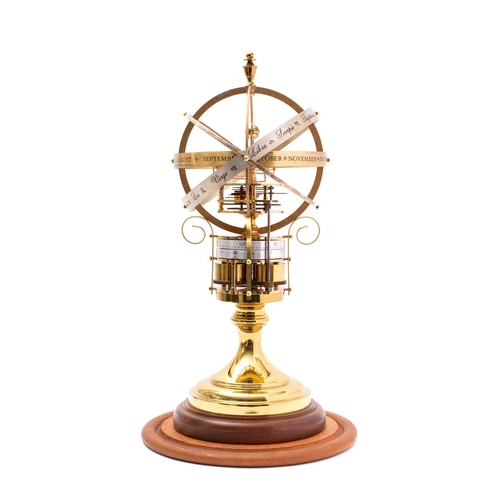 479 - A modern Zodiac clock the eight-day movement driving an orrery showing the various planets in relati... 