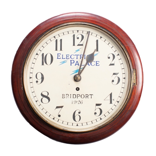 514 - A mahogany wall clock having an eight-day duration, single fusee timepiece movement with anchor esca... 