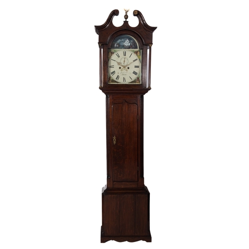 546 - Joseph Hill, Bristol, an oak rocking ship automata longcase clock the eight-day duration movement st... 