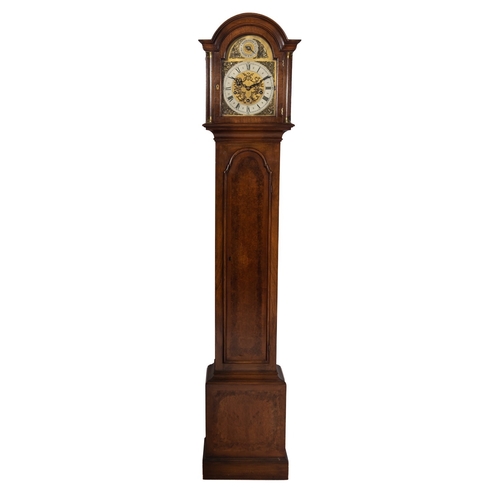 548 - Peerless, Germany a contemporary walnut longcase clock the eight-day duration spring-driven movement... 