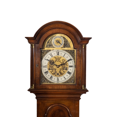 548 - Peerless, Germany a contemporary walnut longcase clock the eight-day duration spring-driven movement... 