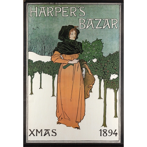 577 - Louis John Rhead (American, 1857-1926) - Harper's Bazaar poster 'XMAS 1894' - 93 x 63cm - 119 x 81cm... 