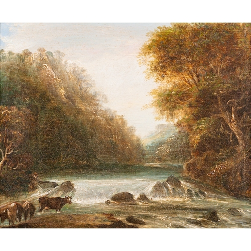 617 - British School, 19th Century - 'On the Tavy' - Oil on panel - 21.5 x 27cm - 30.5 x 35.5cm