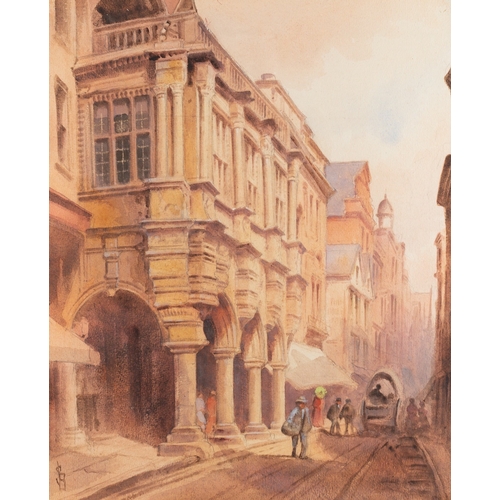 640 - British School, early 20th Century - Guildhall, Exeter - Pencil and watercolour on paper - 36 x 29.5... 