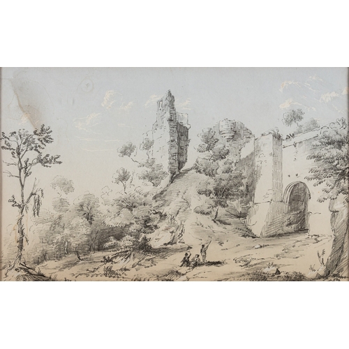 647 - British School, 19th Century - A Coastal scene and two landscapes - Three pencil and colour wash - E... 