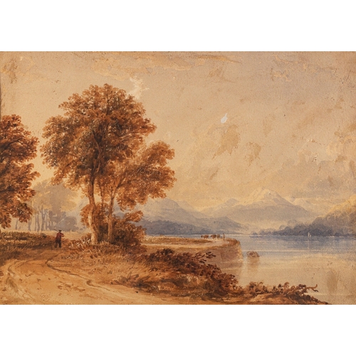 649 - Anthony Vandyke Copley Fielding (1787-1855) - River landscapes - Pair of watercolours - Each 17.5 x ... 