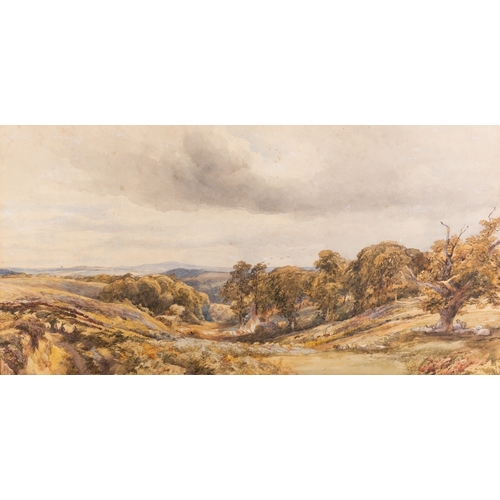 653 - Henry Clark Pidgeon (British, 1807-1880) - Albury Hills - Watercolour - 27 x 51cm - 44 x 68cm framed... 