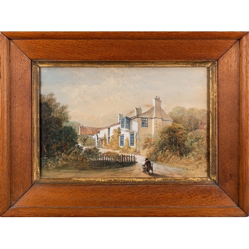 658 - British School, 19th Century - An artist sketching a country cottage - Watercolour - 21.5 x 33.5cm -... 