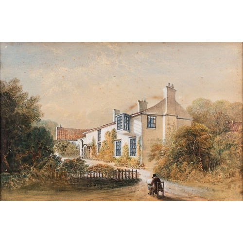 658 - British School, 19th Century - An artist sketching a country cottage - Watercolour - 21.5 x 33.5cm -... 