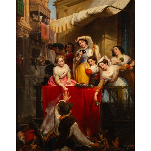 661 - Rudolf Hofmann (German, 1820 -1882) - Roman Carnival - Oil on canvas - 61 x 48cm - Signed lower righ... 