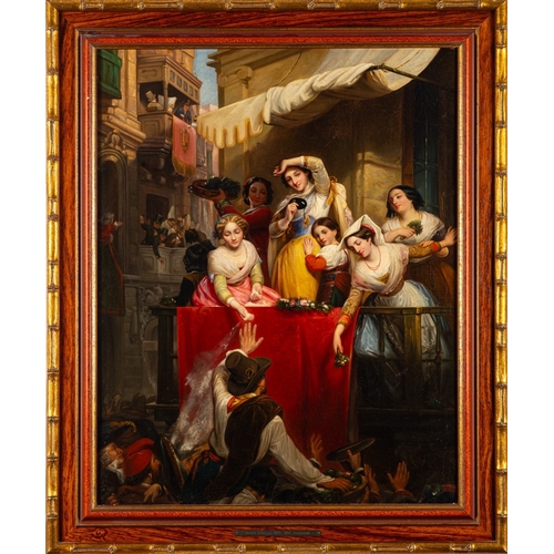 661 - Rudolf Hofmann (German, 1820 -1882) - Roman Carnival - Oil on canvas - 61 x 48cm - Signed lower righ... 