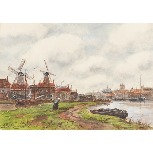 667 - Jan Van Couver (Dutch,1864-1910) - Gravenland, Holland - Watercolour - 18.5 x 26.6cm - Signed lower ... 