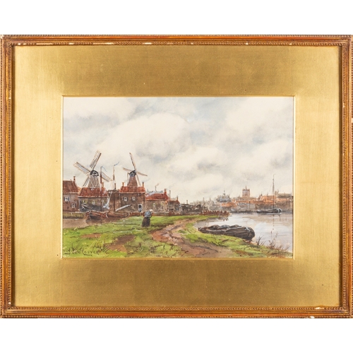 667 - Jan Van Couver (Dutch,1864-1910) - Gravenland, Holland - Watercolour - 18.5 x 26.6cm - Signed lower ... 