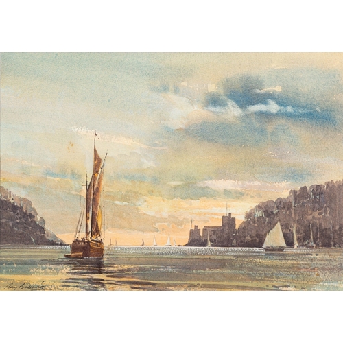 689 - Ray Balkwill (British, b. 1948) - Out of Dartmouth - Watercolour - 25 x 35.5cm - 43 x 53cm framed - ... 