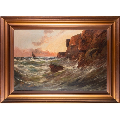 698 - J. Owen (British, 19th Century) - Coastal scenes - A pair of oils on canvas - Each 49.5 x 74cm - Eac... 