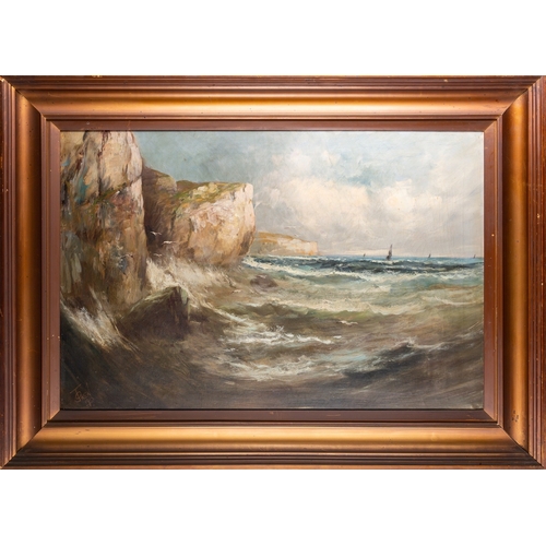 698 - J. Owen (British, 19th Century) - Coastal scenes - A pair of oils on canvas - Each 49.5 x 74cm - Eac... 