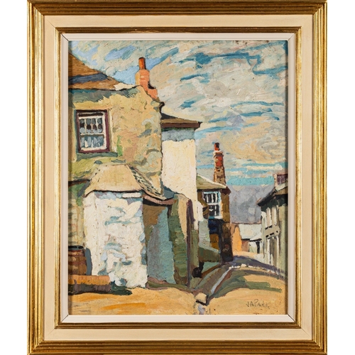 717 - John Anthony Park (British, 1880-1962) - A street in St. Ives - Oil on board - 49.5 x 39.5cm - Signe... 