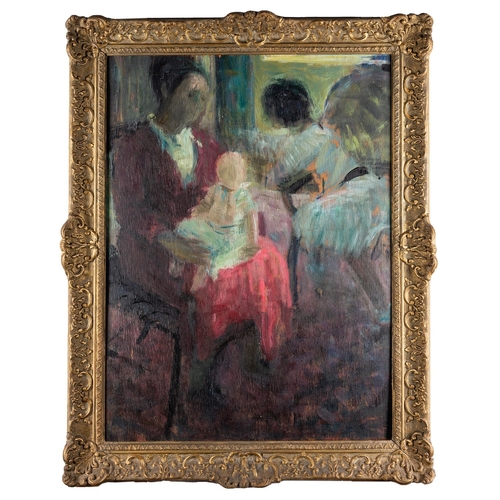 728 - French School, late 19th Century - Scene in a café, with a mother and child - Oil on board - 59 x 44... 