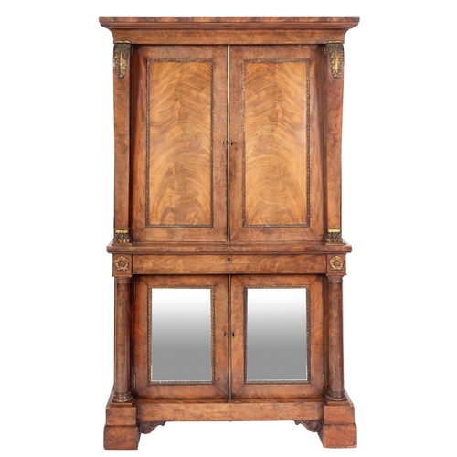 919 - A fine Regency mahogany and ormolu mounted collector's cabinet, circa 1815; with moulded cornice abo... 