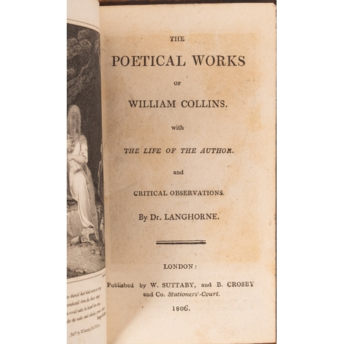 129 - COLLINS, William. Poetical Works, London: Suttaby & Crosby 1806, engr. frontis., bound with JOHNSON,... 