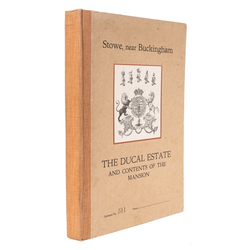 30 - [SALE CATALOGUE] The Ducal Estate and Contents of the Mansion, of Stowe, Jackson Stops 1921, catalog... 