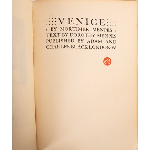 39 - A. & C. BLACK (pub.) MENPES, Dorothy. Venice, 1904, illus. by Mortimer Menpes; GOFF, Clarissa. Flore... 