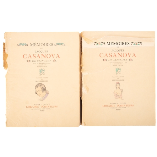 53 - BRUNELLESCHI. CASANOVA, Jacques. Mémoires de Jacques Casanova de Seingalt, Paris 1955, 2 vols., limi... 