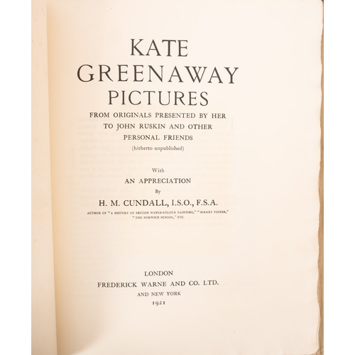 69A - GREENAWAY, Kate. Pictures... with an appreciation by H. M. Cundall, London: Warne 1921, ownership de... 