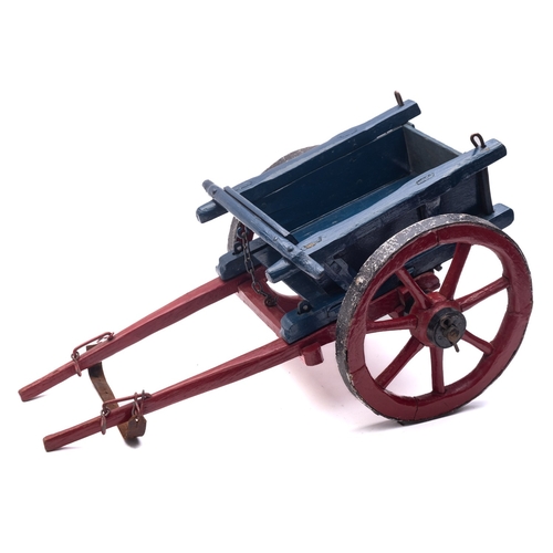 1289 - A  scratch built model of a Sussex cart by Luther Hills, blue body with red chassis and seven poked ... 