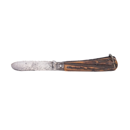 137 - A late 19th century folding knife, maker Clark, Shirley & Co , Sheffield, 21cm long.