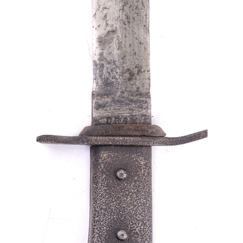 148 - An Imperial German/WWI trench knife bayonet , maker Demag, in steel scabbard with frog, together wit... 