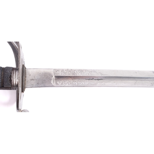 152 - A Victorian Rifles Brigade sword, the slightly curved single edge fullered blade with acid etched de... 