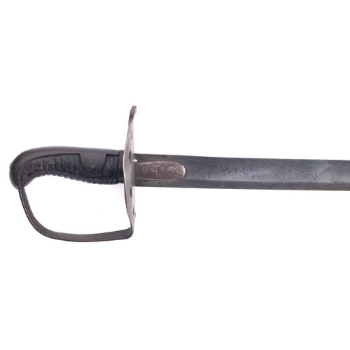 156 - A British 1796 pattern Heavy Cavalry Trooper's sword, the straight single edge fullered blade over c... 