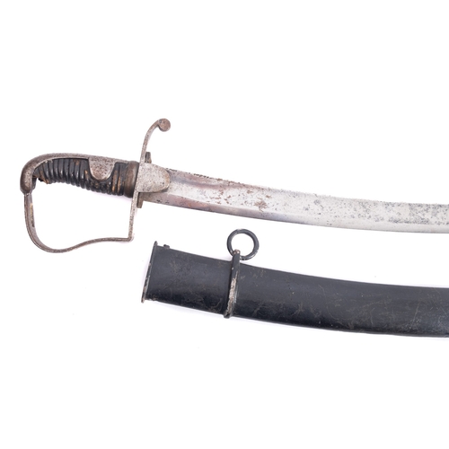 159 - A British 1796 pattern Cavalry Trooper's sword, unsigned the curved single edge fullered blade over ... 