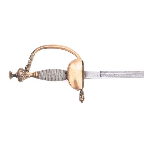 163 - A 19th century German dress or court sword by WK & Co Solingen, the straight single edge fullered bl... 