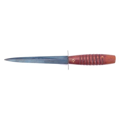 168 - An RAF Fairbairn Sykes pattern knife, maker George Wostenholm & Son , Sheffield, the blued straight ... 