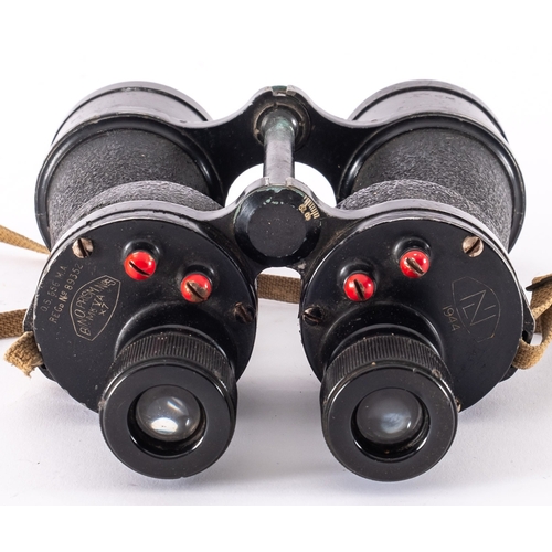 187 - A cased pair of WWII Bino Prism binoculars by B.H.& G limited Binocular Primsmatic No. 5- the case s... 