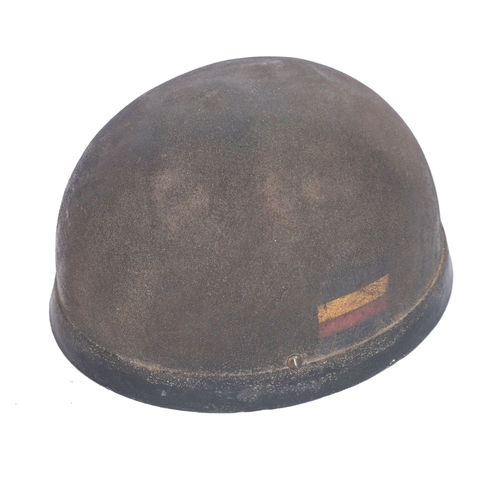 213A - A WWII Fibre rim Airborne Forces/Paratrooper's steel helmet, the exterior with regimental flash to l... 