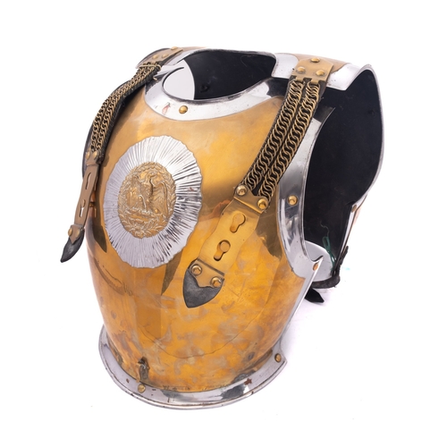 251 - A reproduction French Second Empire 1830 model Carabinier's cuirass, comprising breast and back plat... 