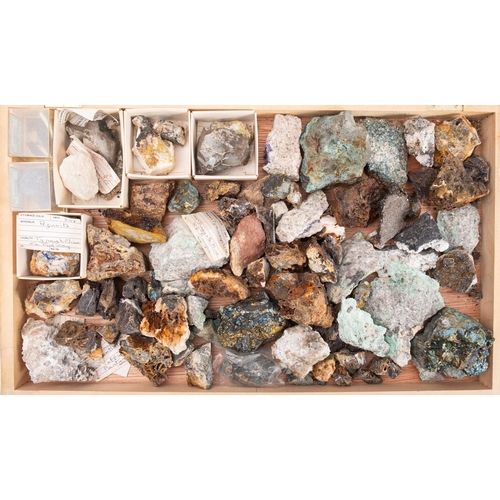 300 - A collection of various mineral and rock samples.