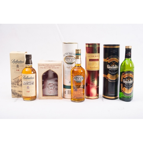 481 - Ten various bottles of Whisky, comprising Ballantine's Aged 12 yrs, Bowmore Islay 12yrs. Glenmoramgi... 